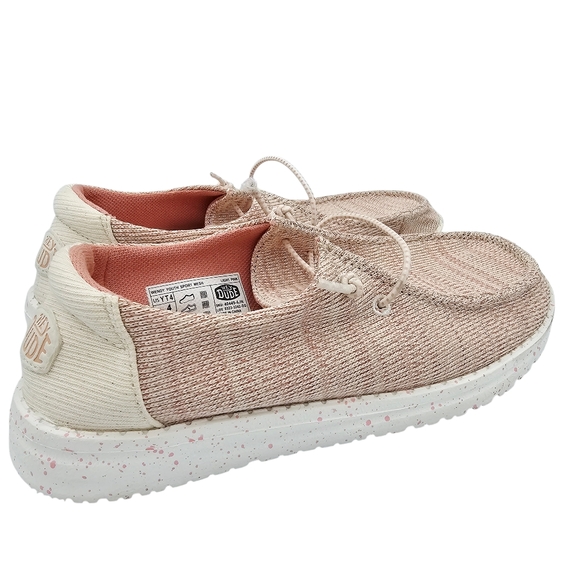 Hey Dude Wendy Youth Sport Mesh Light Pink Shoes - Picture 3 of 9